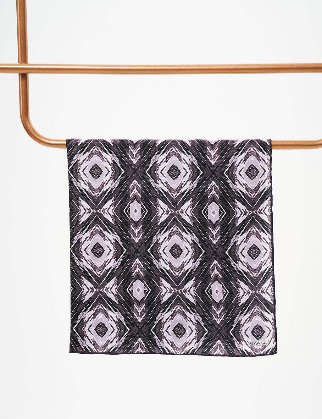 Abstract Pattern Scarf Black