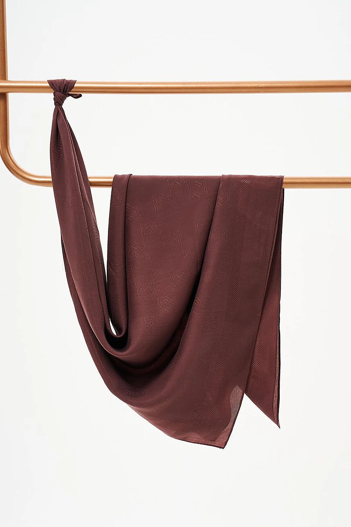 Patterned Woven Scarf Bronze Brown