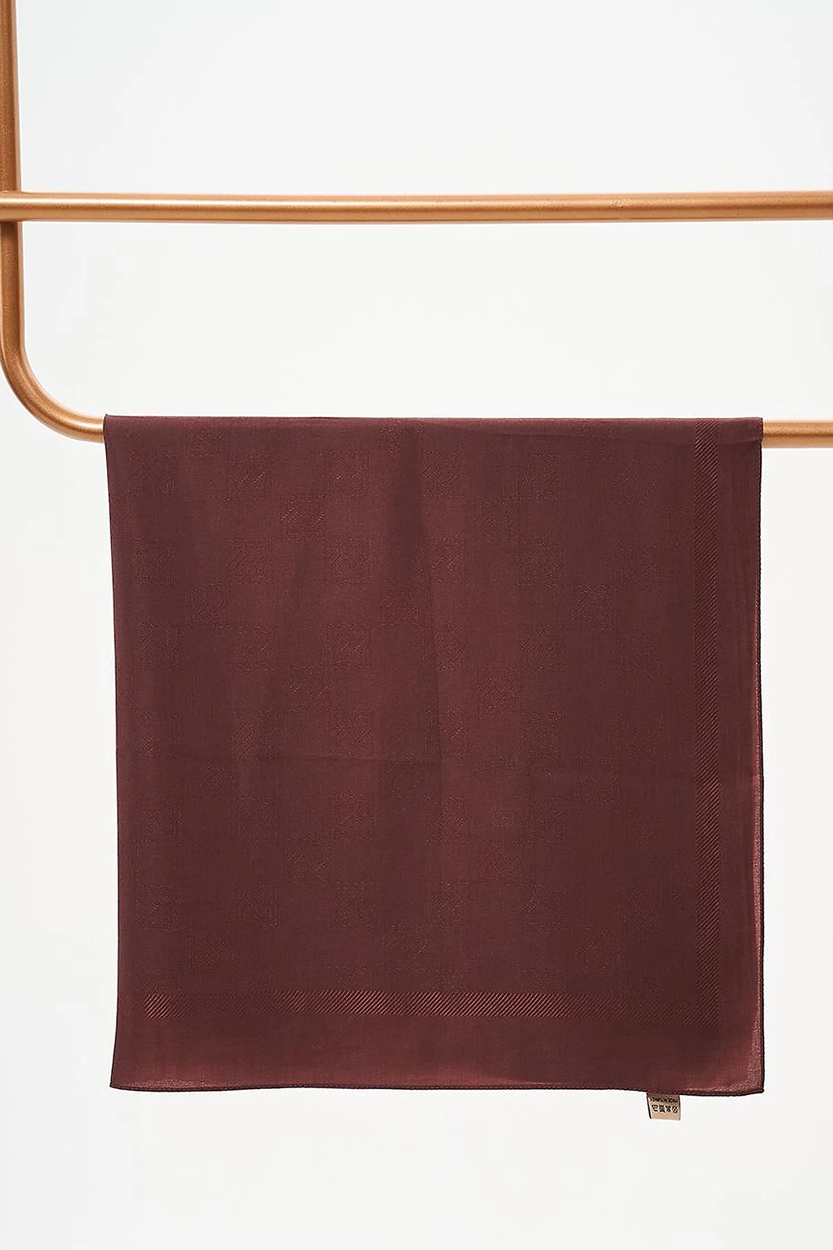 Patterned Woven Scarf Bronze Brown