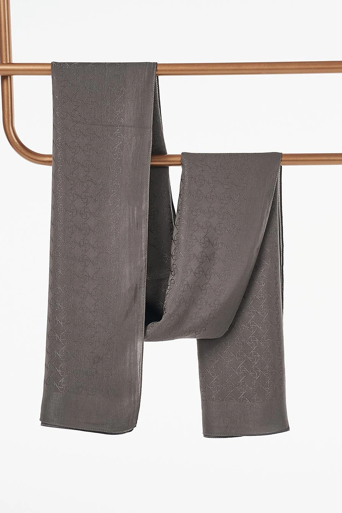 Cotton Blend Natural Shawl Anthracite