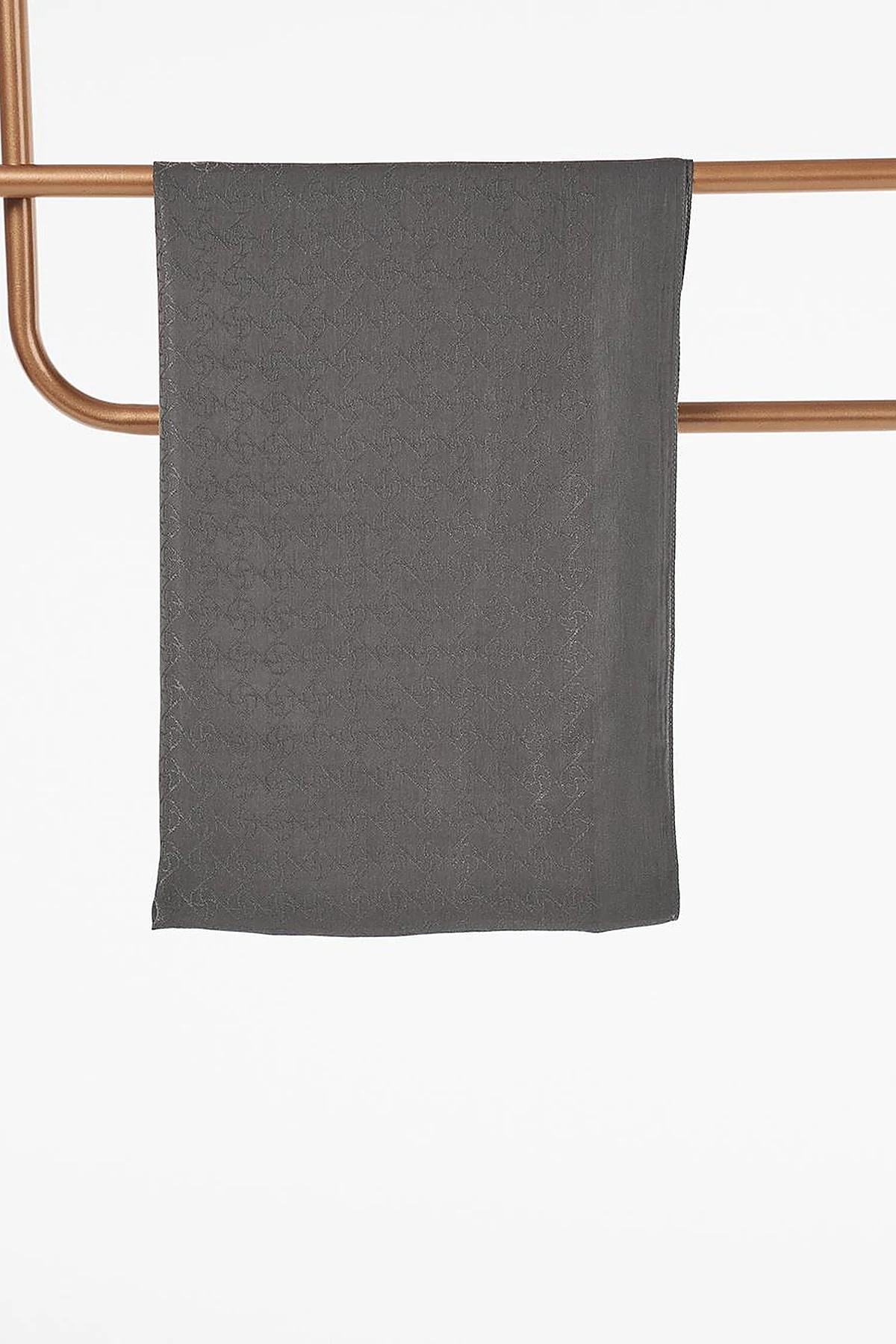 Cotton Blend Natural Shawl Anthracite