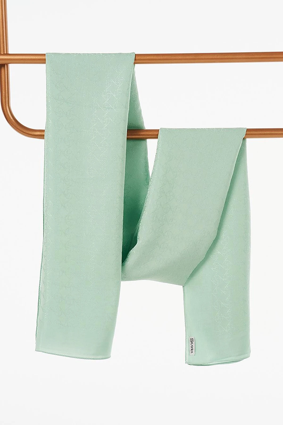 Cotton Blend Natural Shawl Mint
