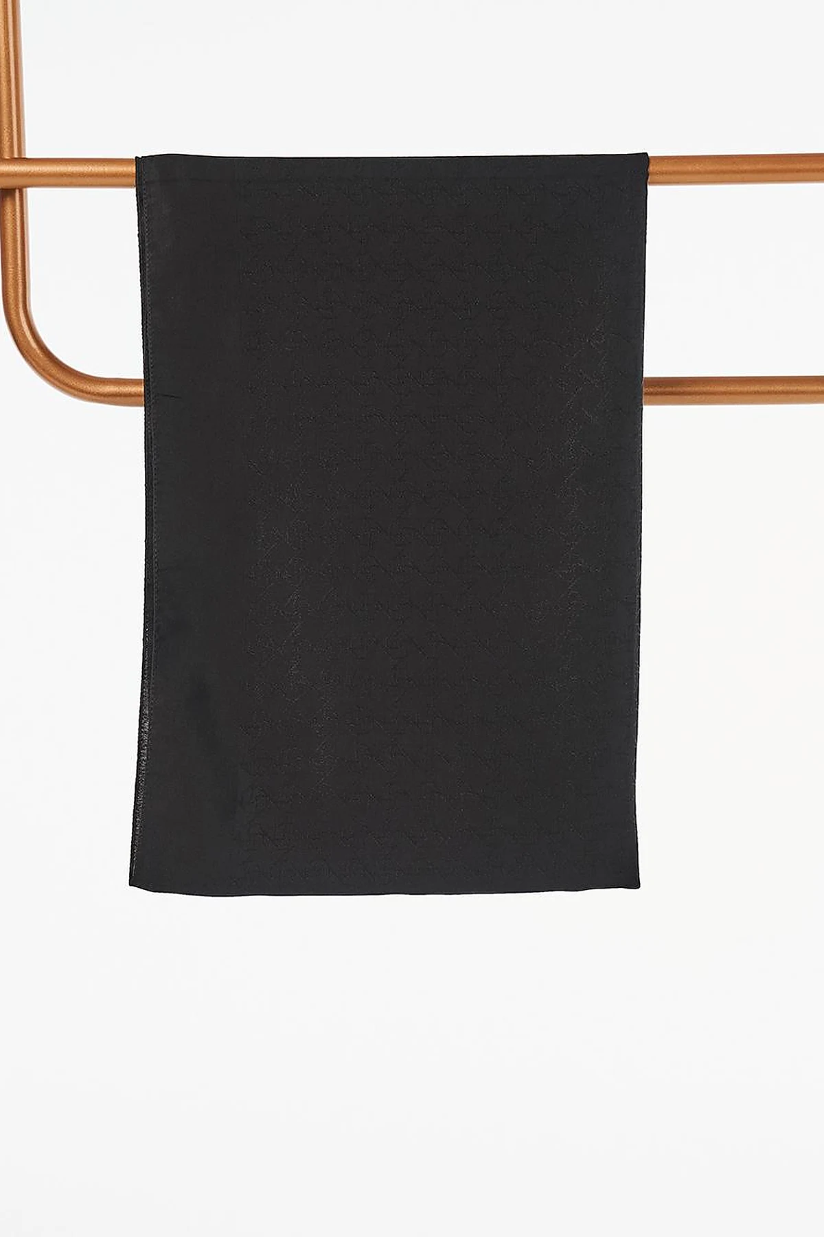 Cotton Blend Natural Shawl Black