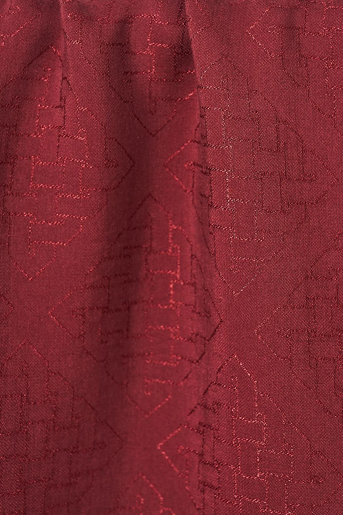 Geometrik Desenli Lyocell Şal Bordo 