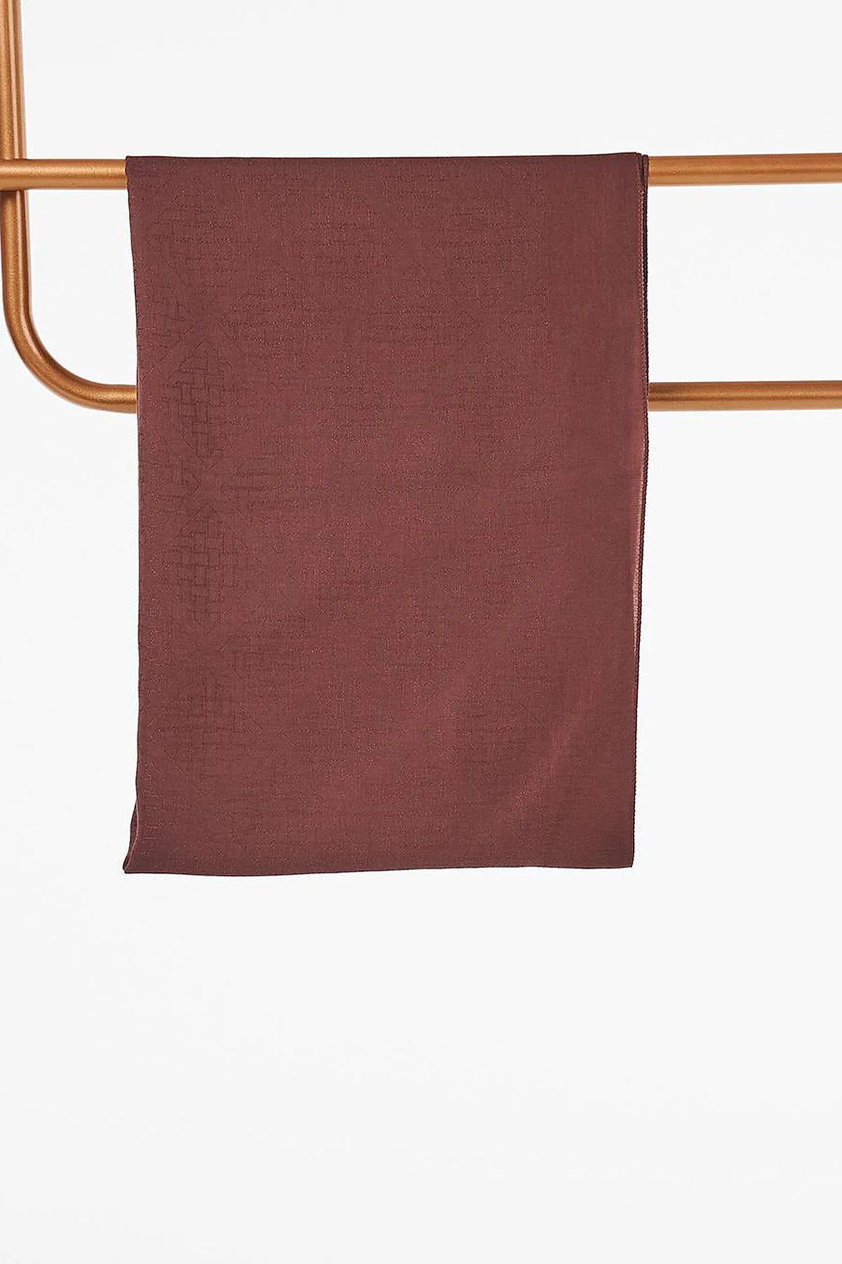 Geometrik Desenli Lyocell Şal Bronze Brown 