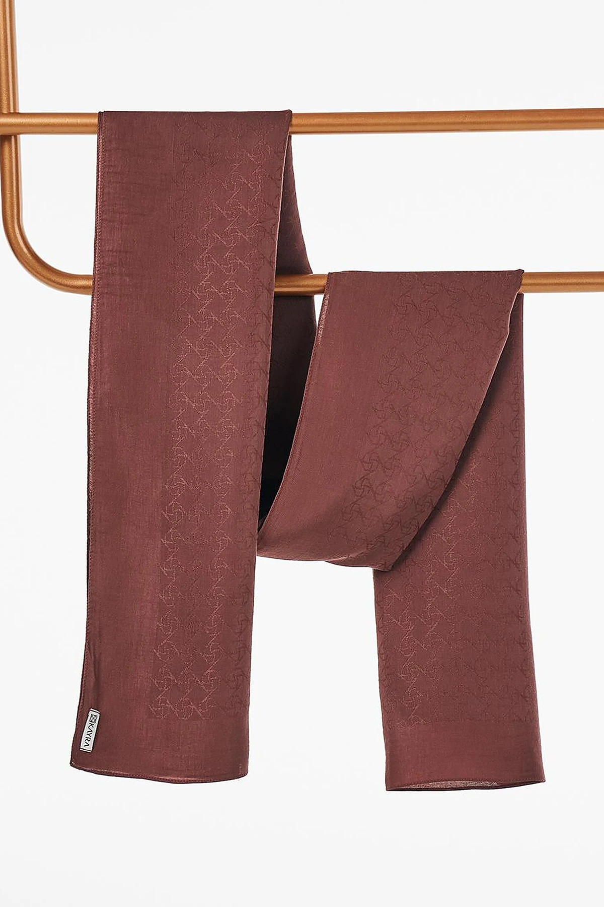 Cotton Blend Natural Shawl Bronze Brown