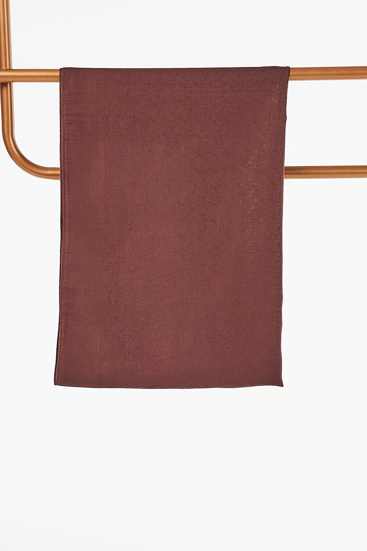 Cotton Blend Natural Shawl Bronze Brown