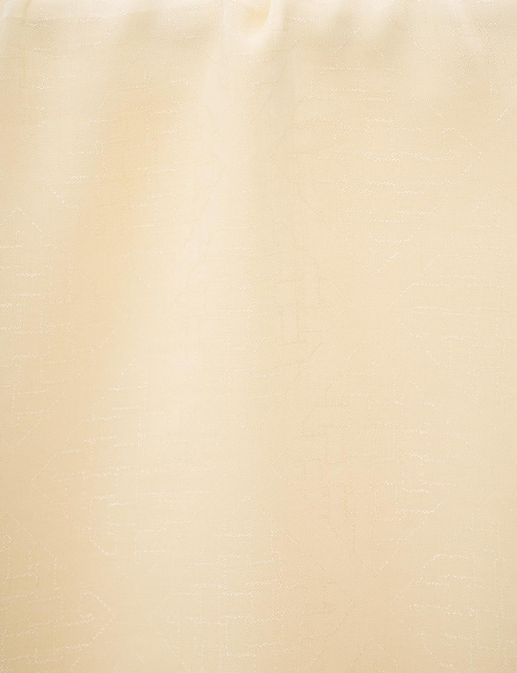 Geometric Patterned Cotton Blend Shawl Cream