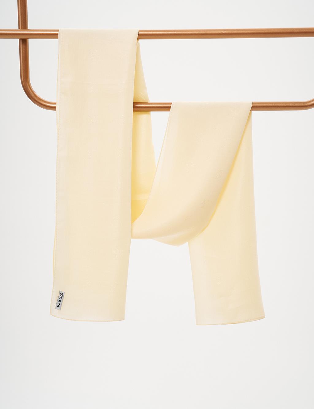 Cotton Blend Logo Shawl Cream