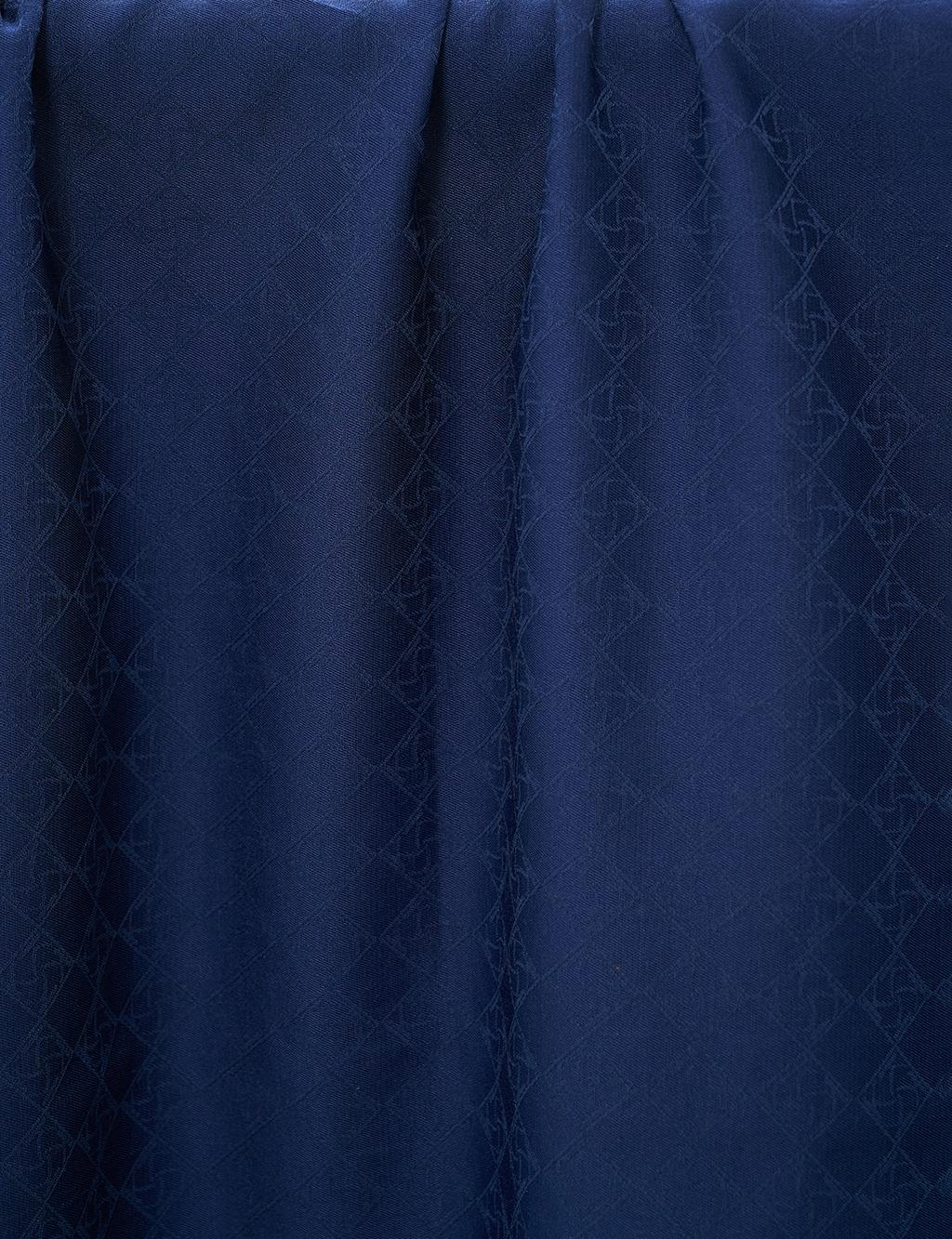 Cotton Monogram Scarf Navy Blue