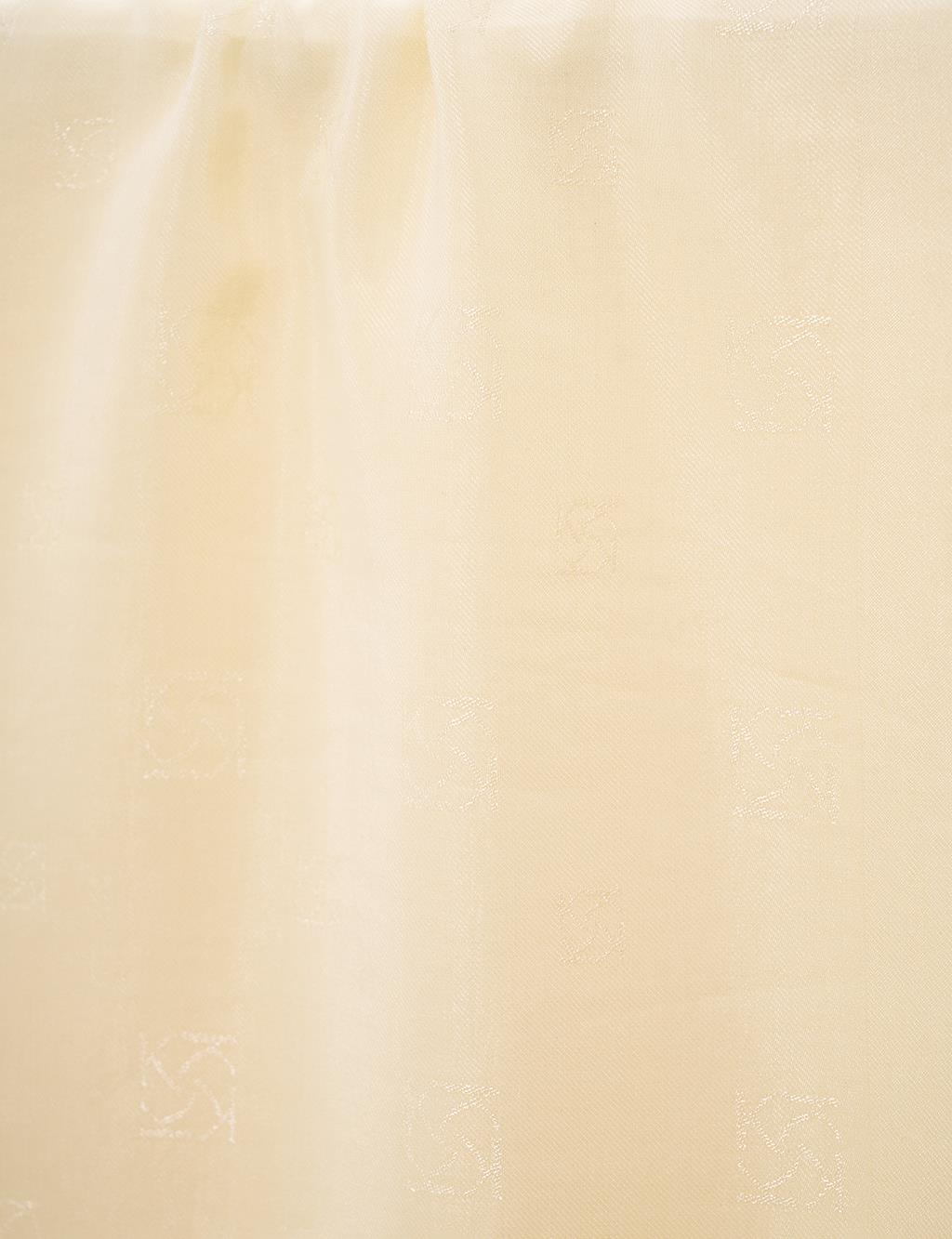 Cotton Blend Logo Shawl Cream