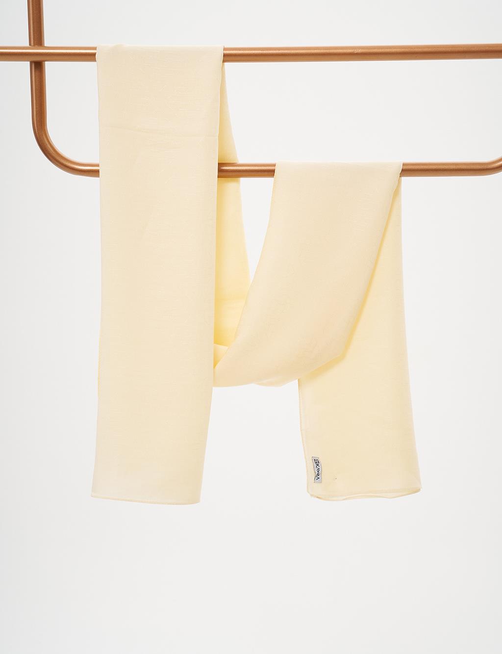 Geometric Patterned Cotton Blend Shawl Cream