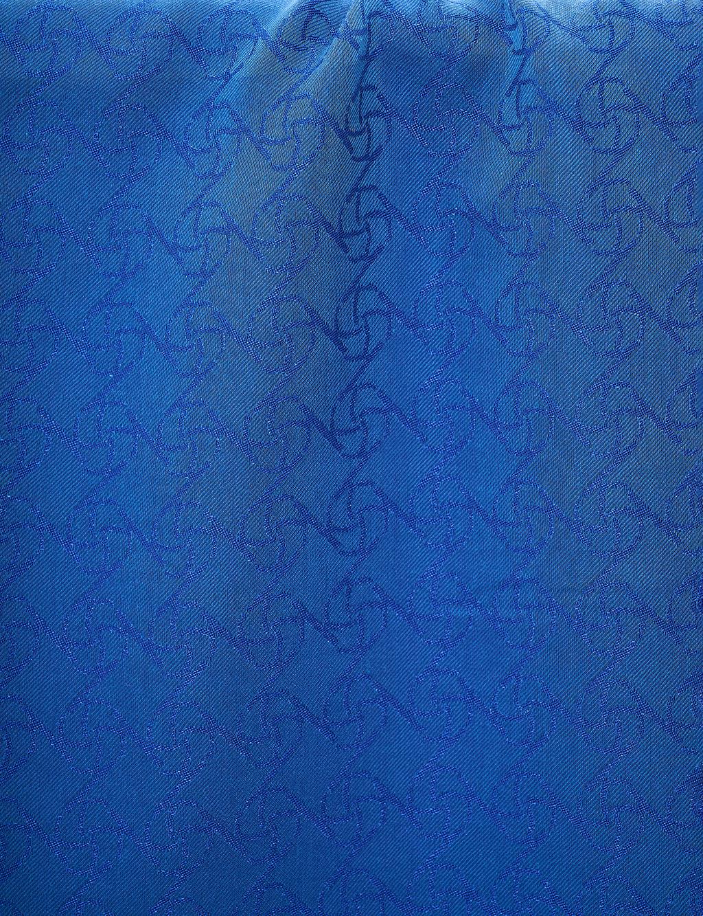 Cotton Blend Natural Shawl Indigo