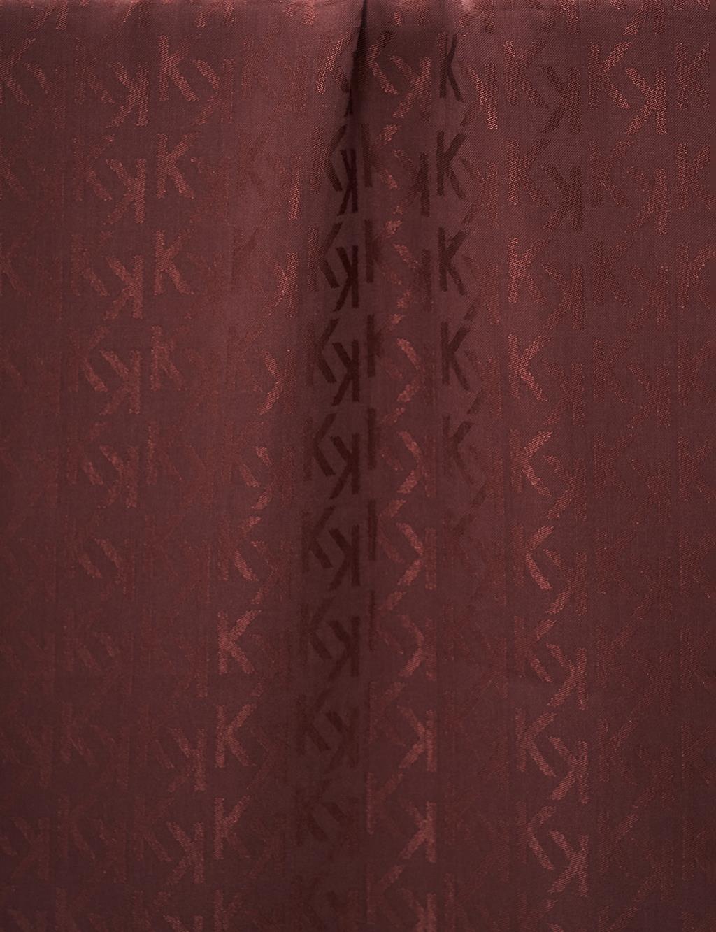 Logolu Dokuma Eşarp Bronze Brown