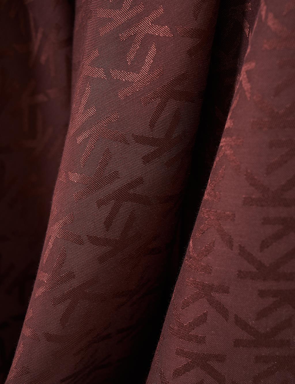 Logolu Dokuma Eşarp Bronze Brown