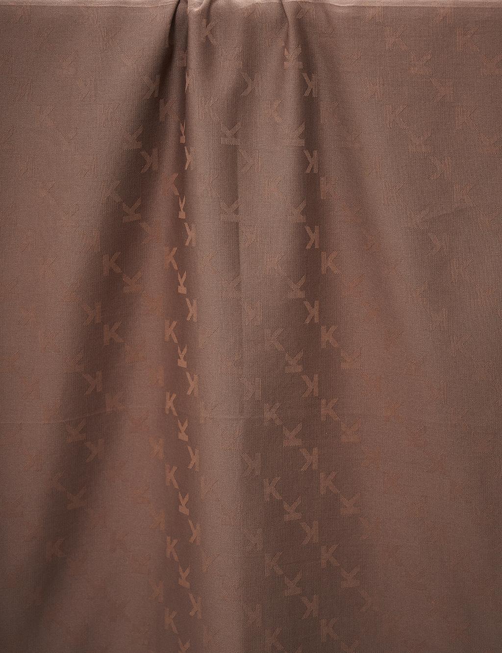 K Logo Woven Scarf Brown