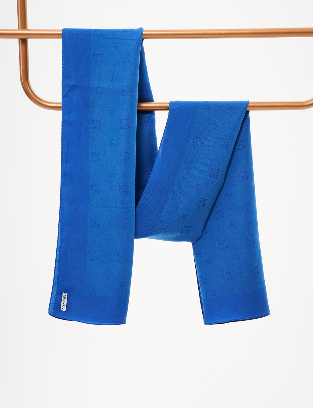 Cotton Blend Logo Shawl Indigo