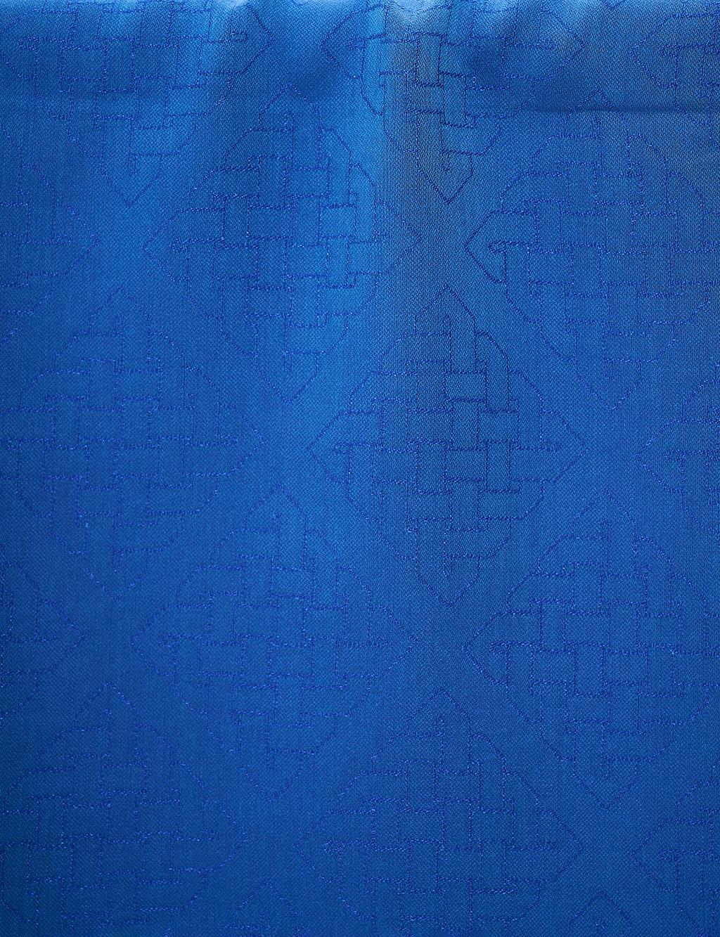 Geometric Patterned Cotton Blend Shawl Indigo
