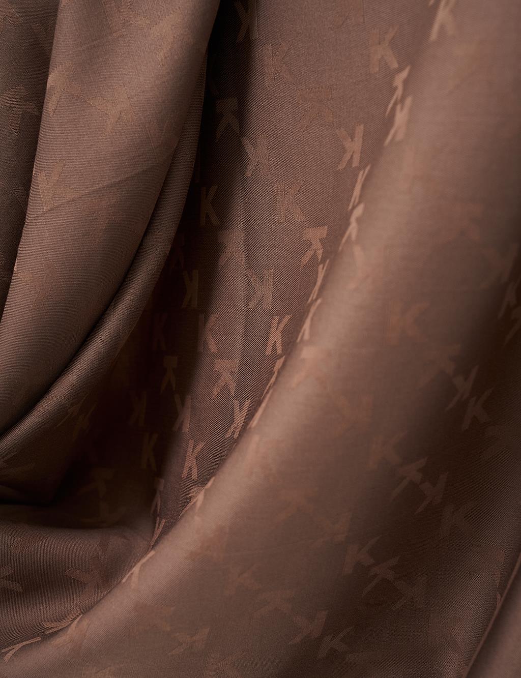 K Logo Woven Scarf Brown
