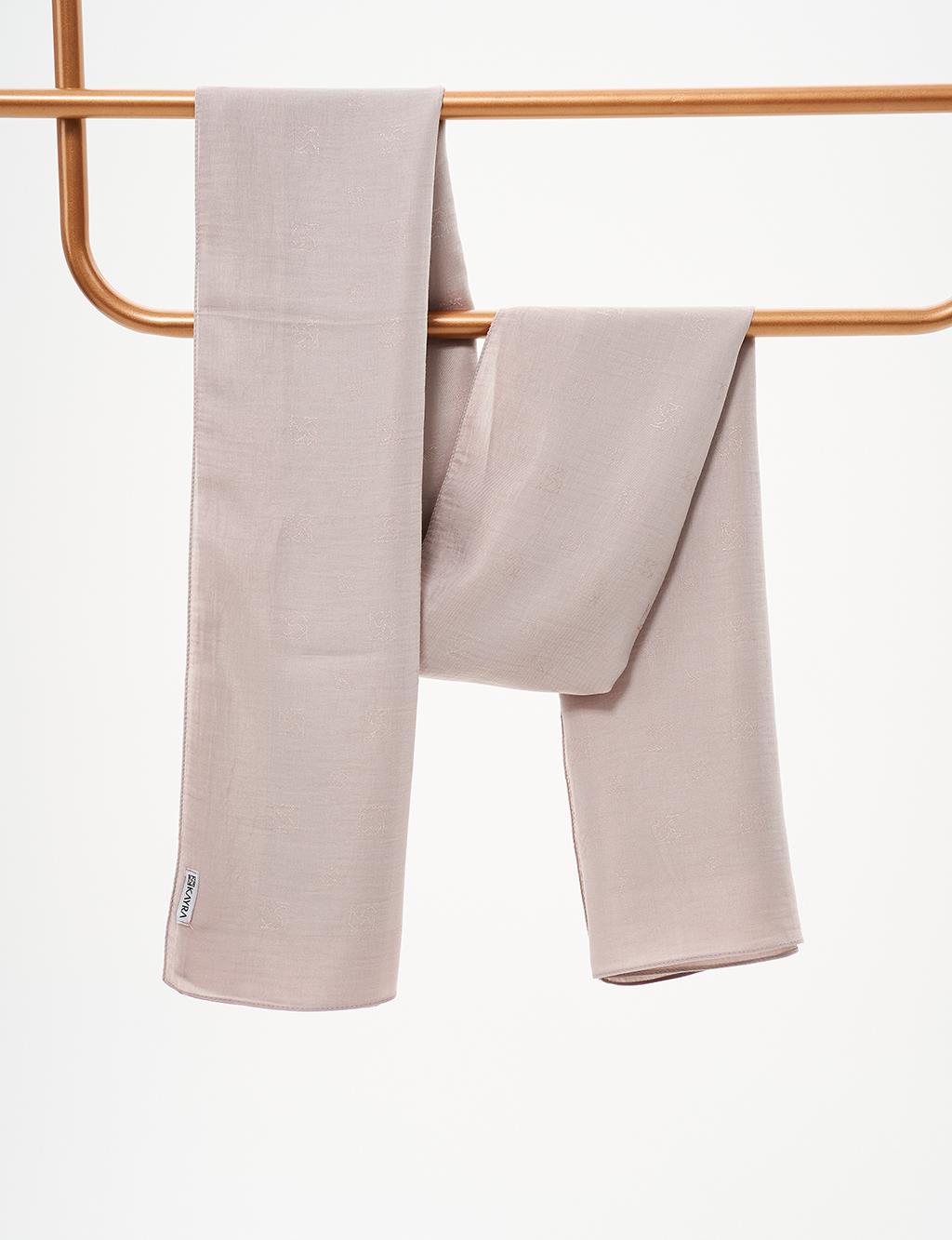 Cotton Blend Logo Shawl Gray