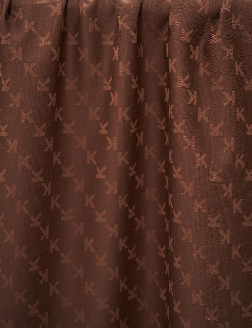 K Logo Woven Scarf Dark Brown