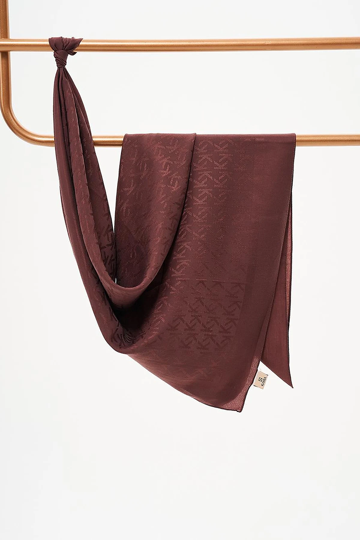 Logo Woven Scarf Bronze Brown