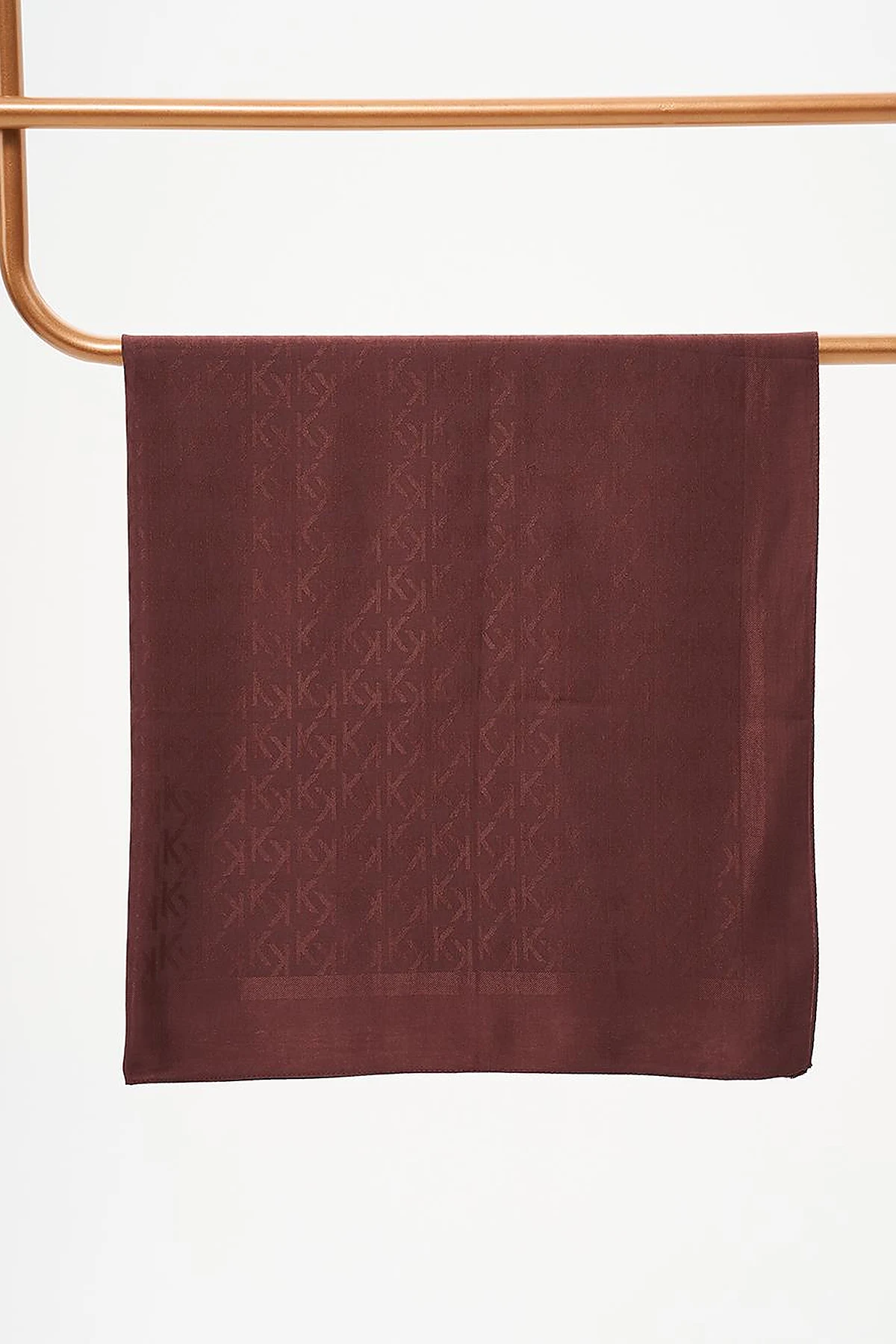 Logo Woven Scarf Bronze Brown