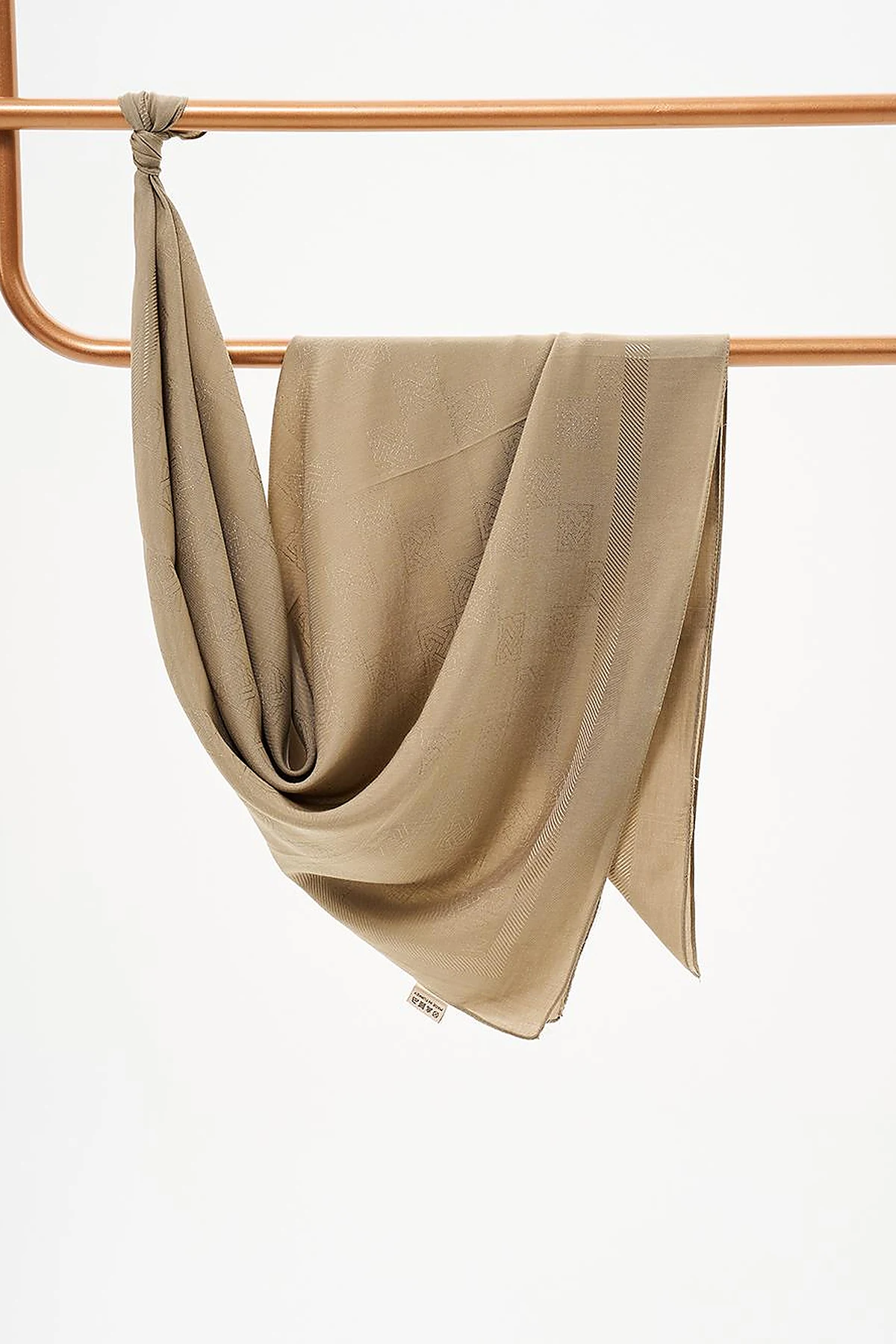 Patterned Woven Scarf Khaki