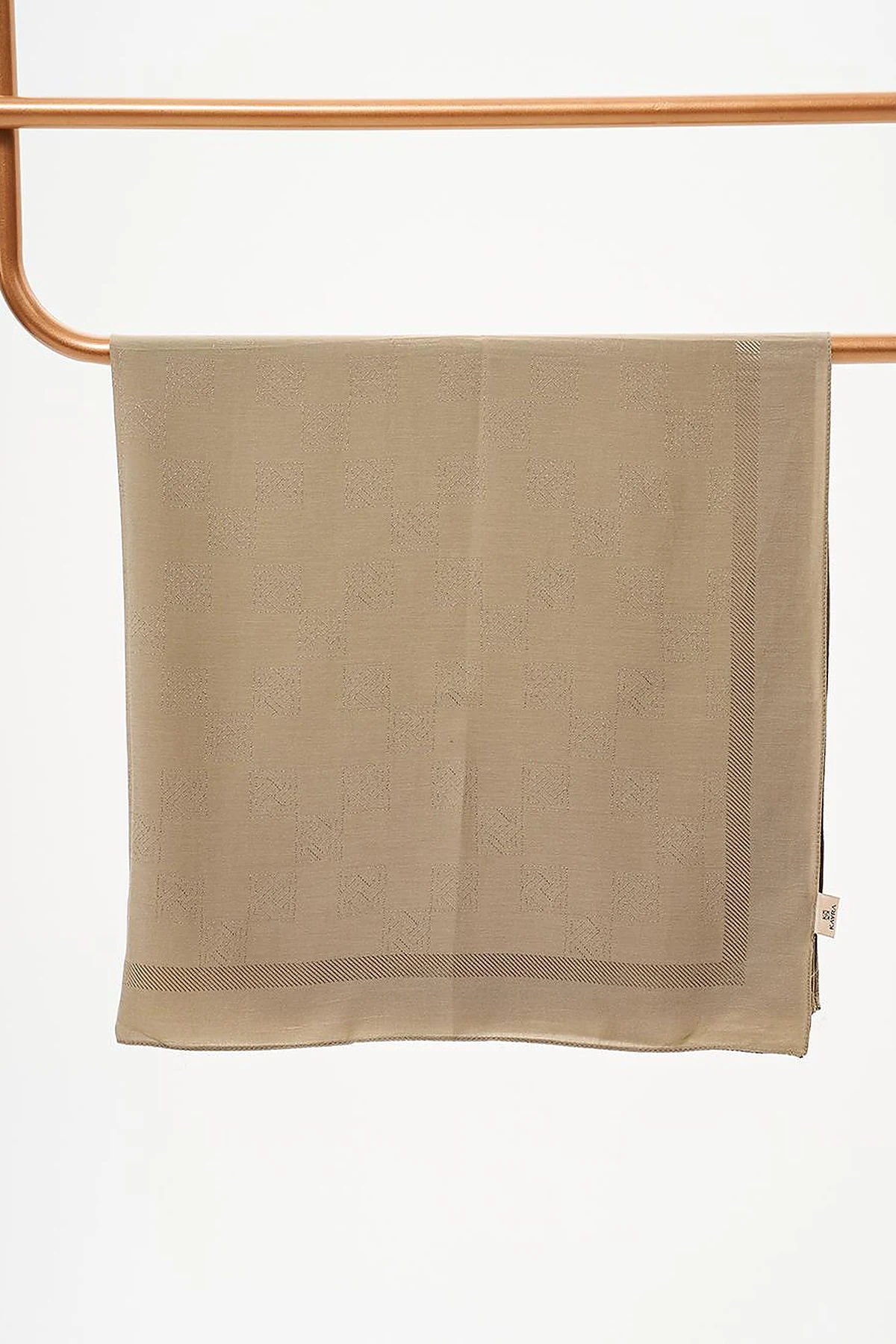 Patterned Woven Scarf Khaki