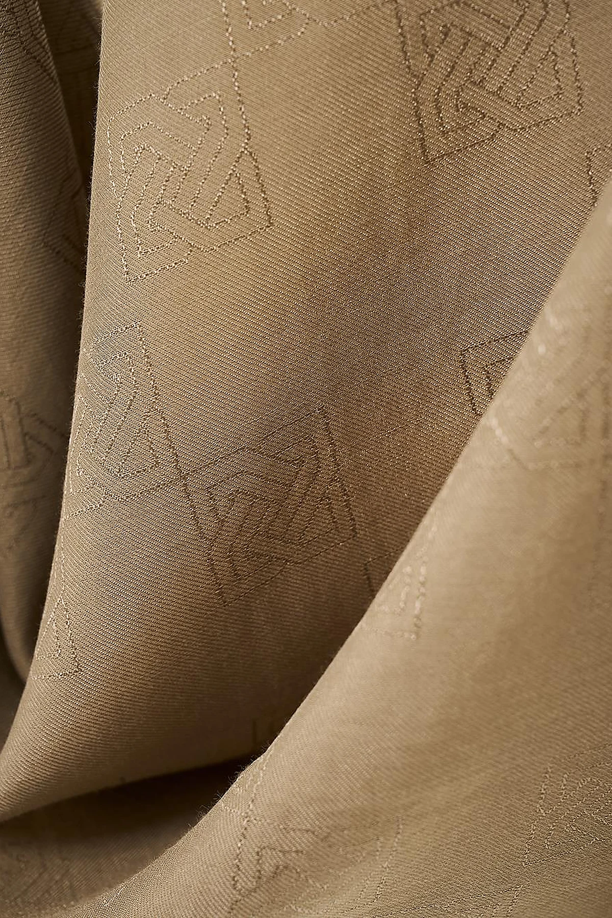 Patterned Woven Scarf Khaki