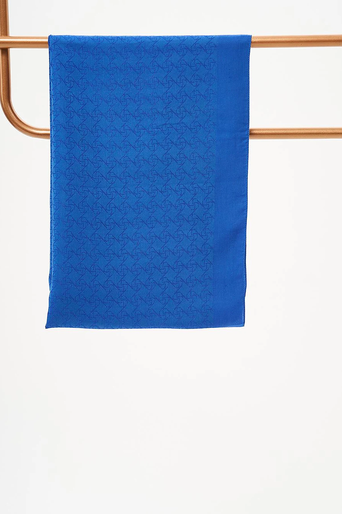 Cotton Blend Natural Shawl Indigo