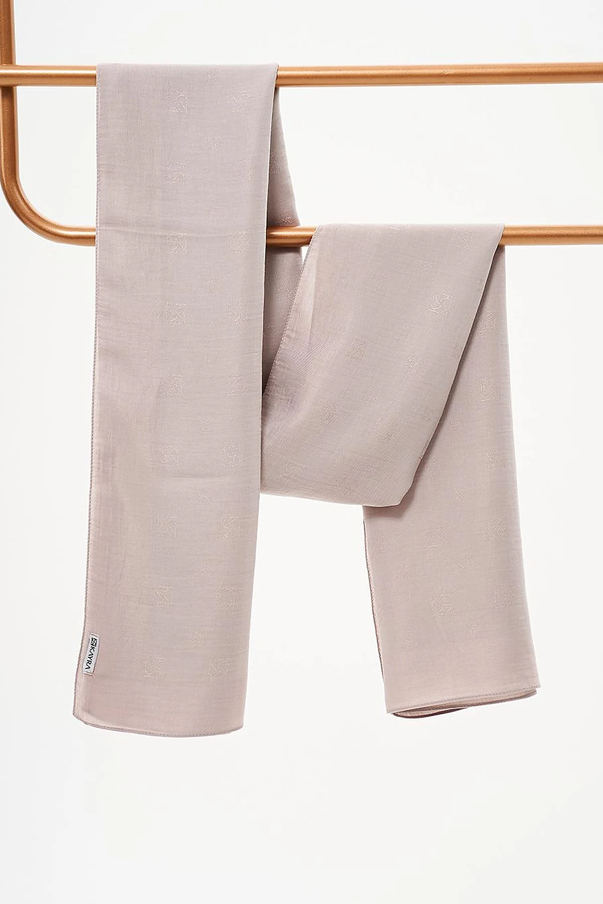 Cotton Blend Logo Shawl Gray