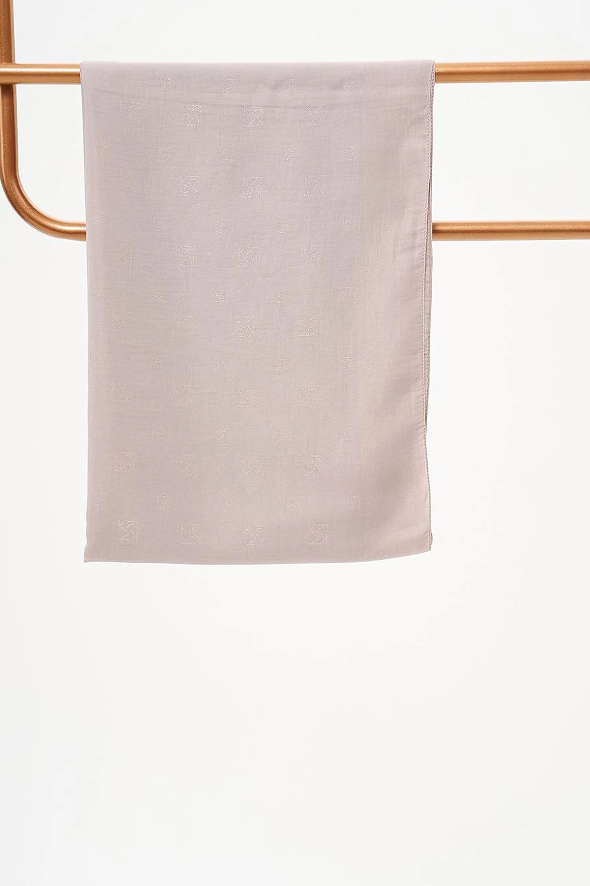 Cotton Blend Logo Shawl Gray