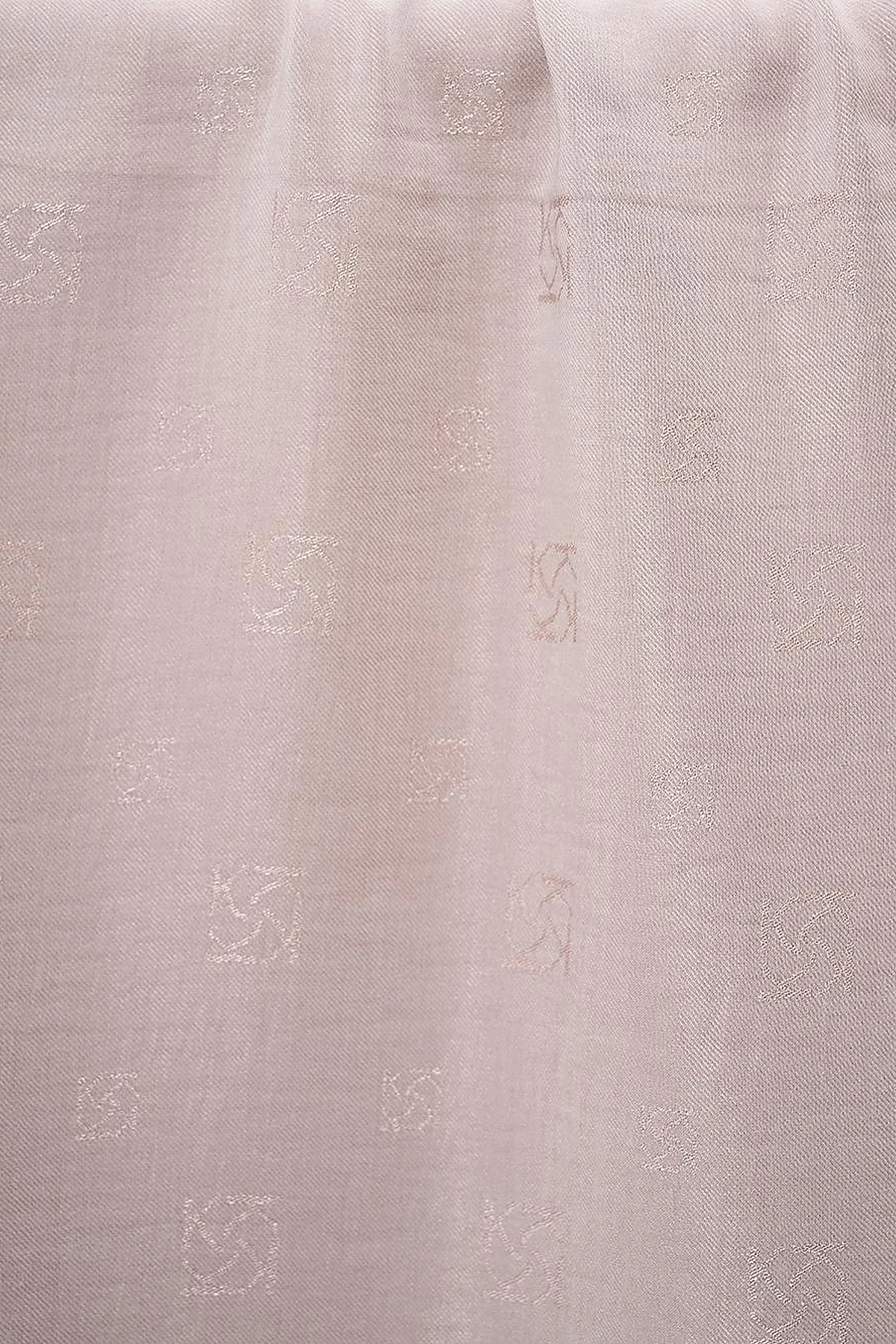Cotton Blend Logo Shawl Gray