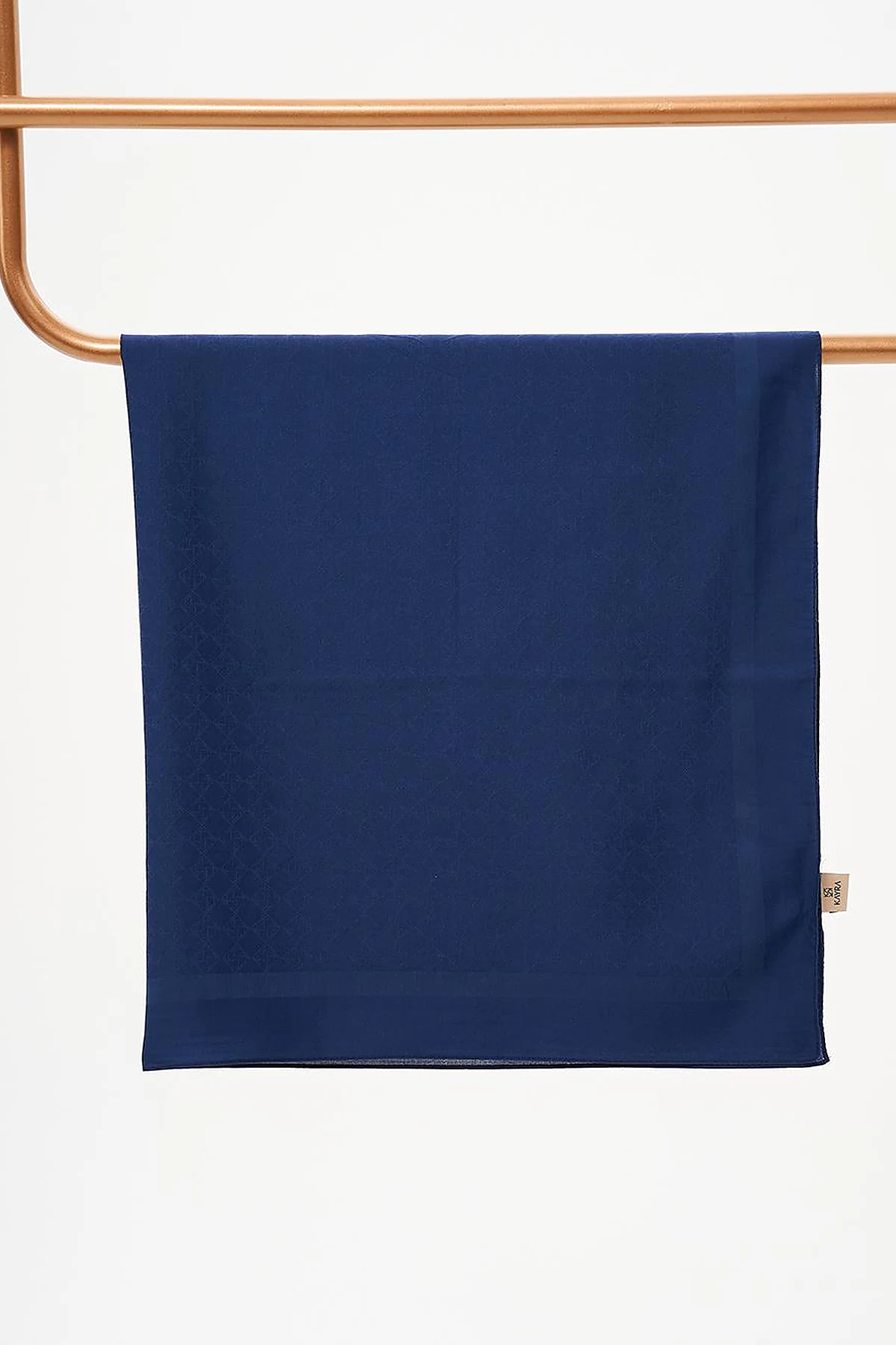 Cotton Monogram Scarf Navy Blue