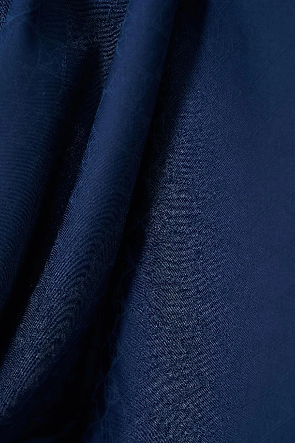 Cotton Monogram Scarf Navy Blue