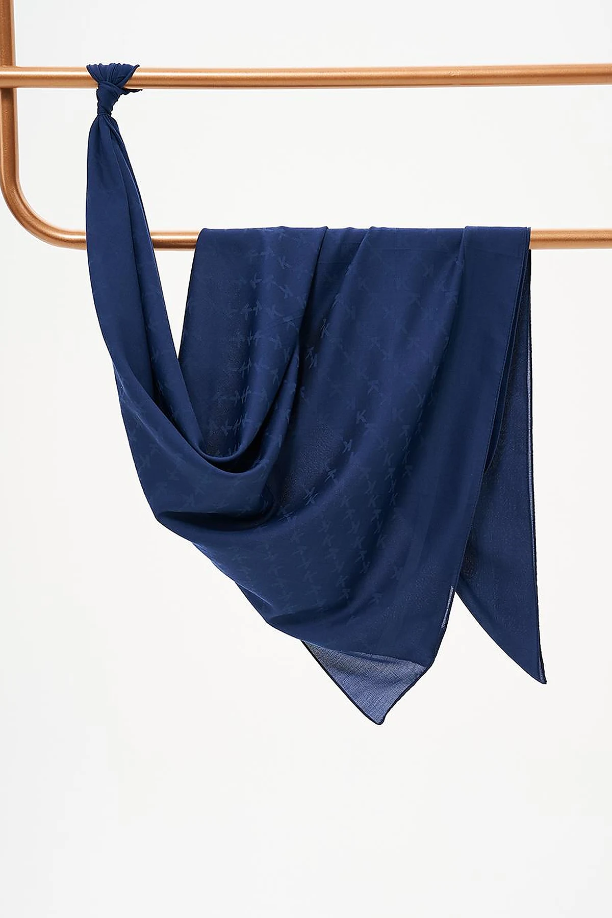 K Logo Woven Scarf Navy Blue