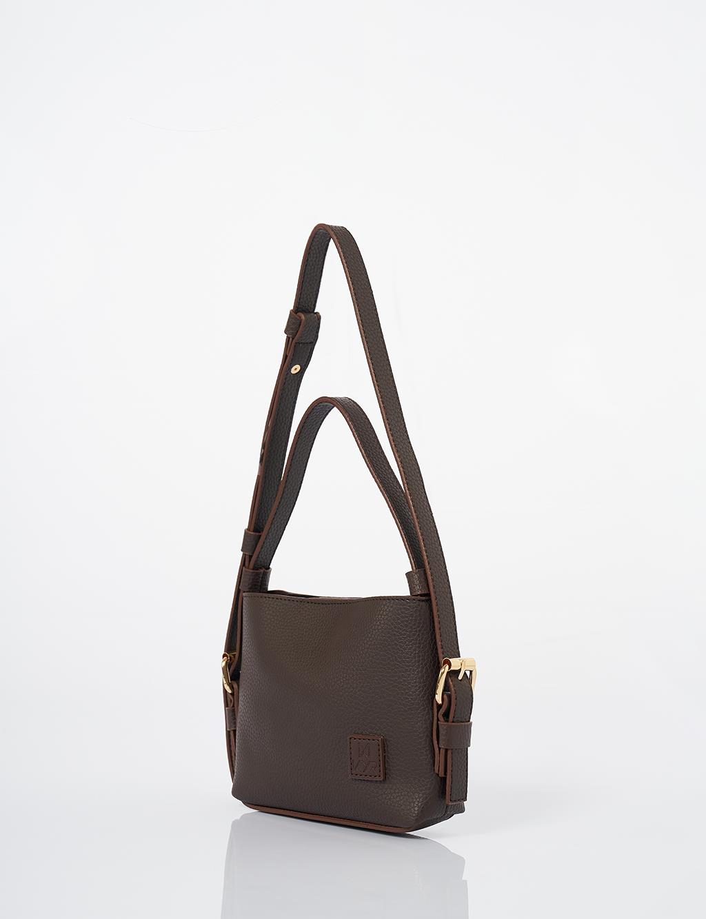 Handle Faux Leather Shoulder Bag Bitter Coffee