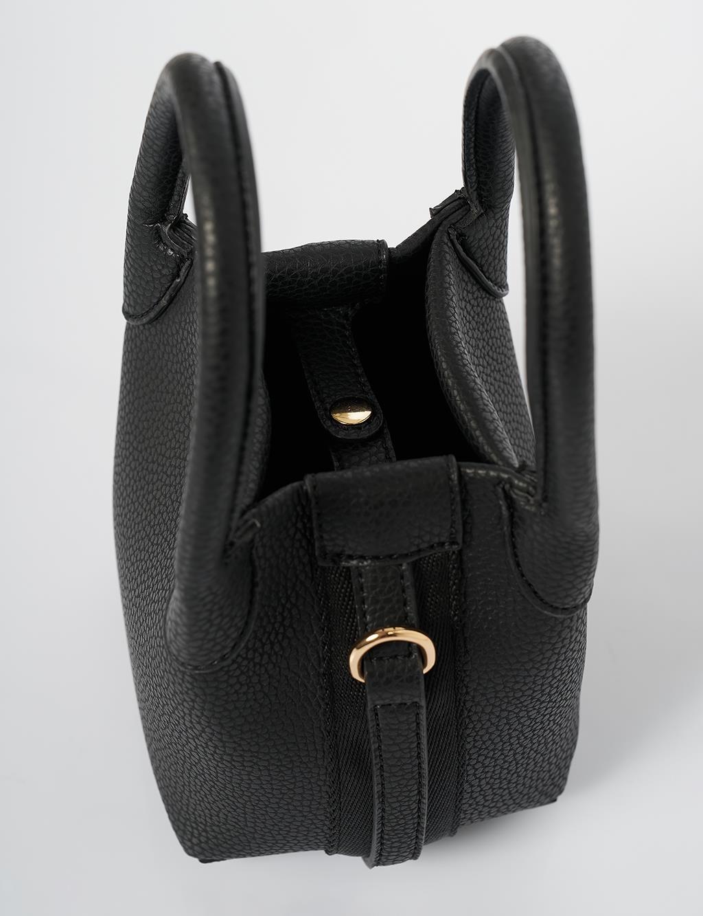 Puppy Faux Leather Shoulder Bag Black