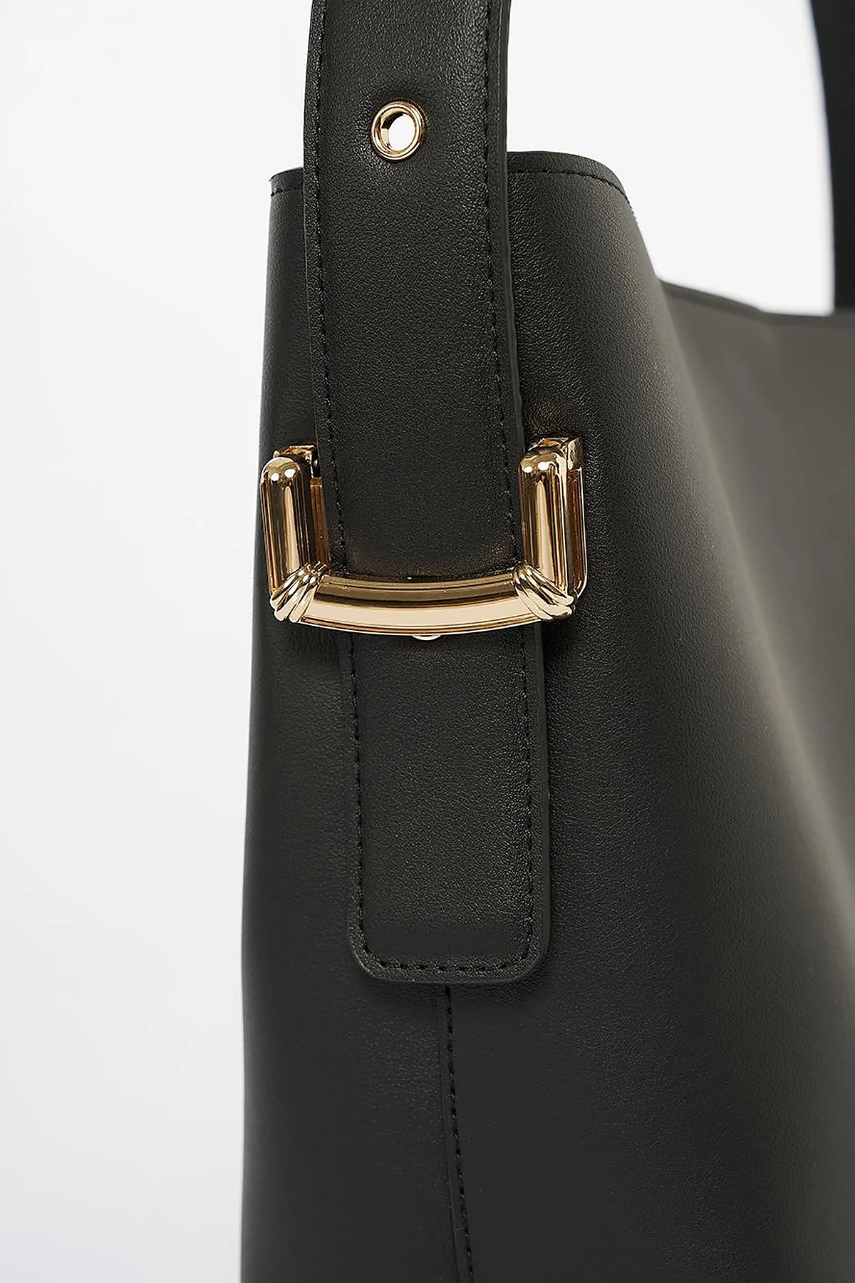 Bag with Metal Buckle Detail - Black