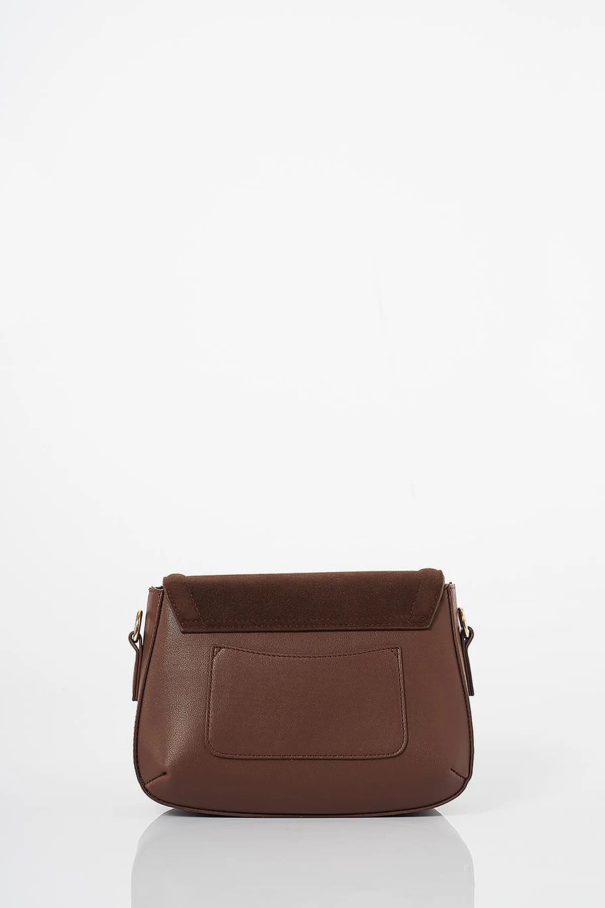 Metal Buckle Detailed Suede Bag Bitter Coffee