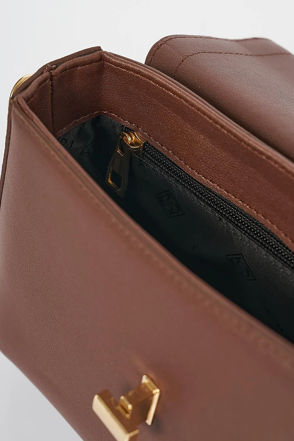 Metal Buckle Detailed Suede Bag Bitter Coffee