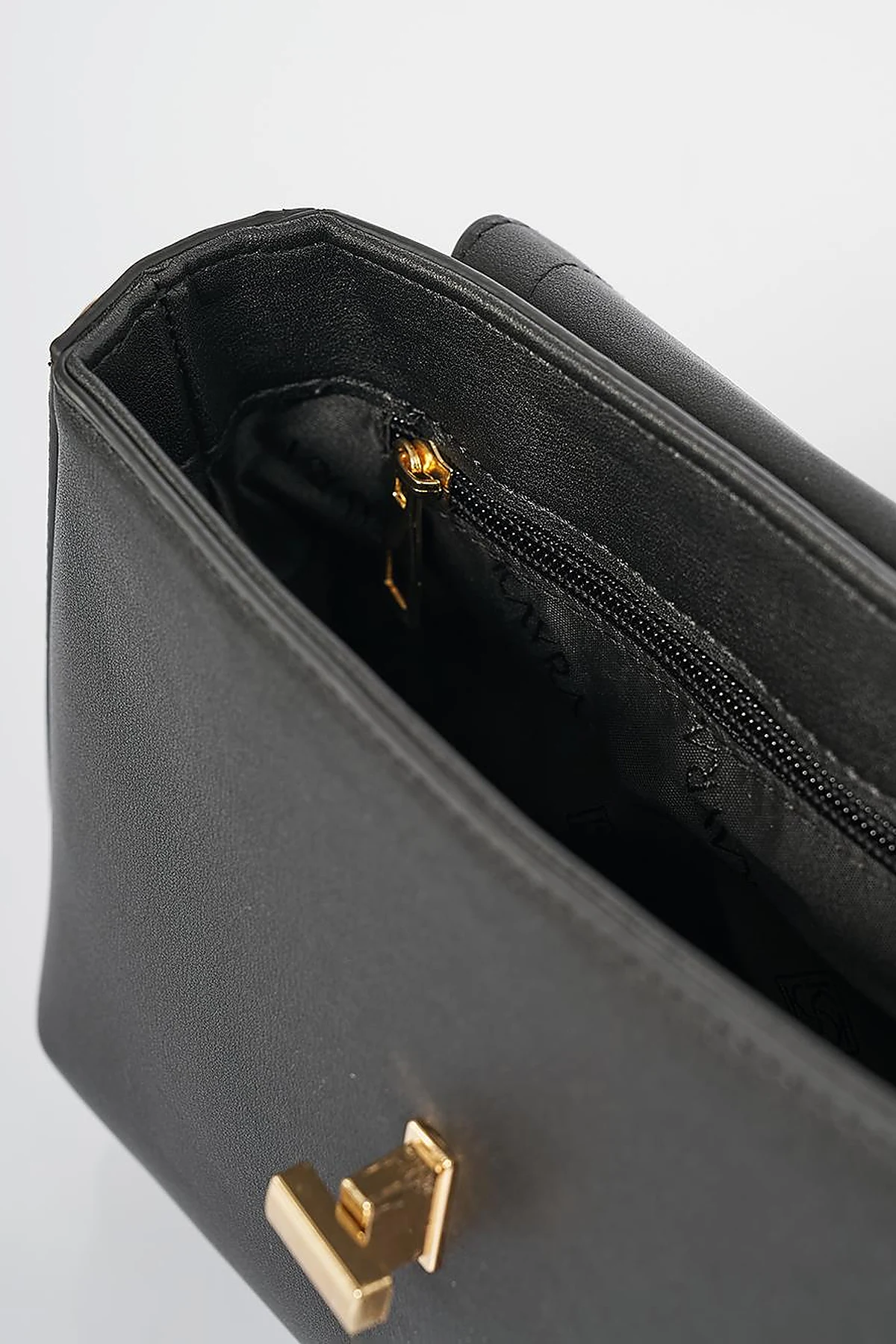 Metal Buckle Detailed Suede Bag Black