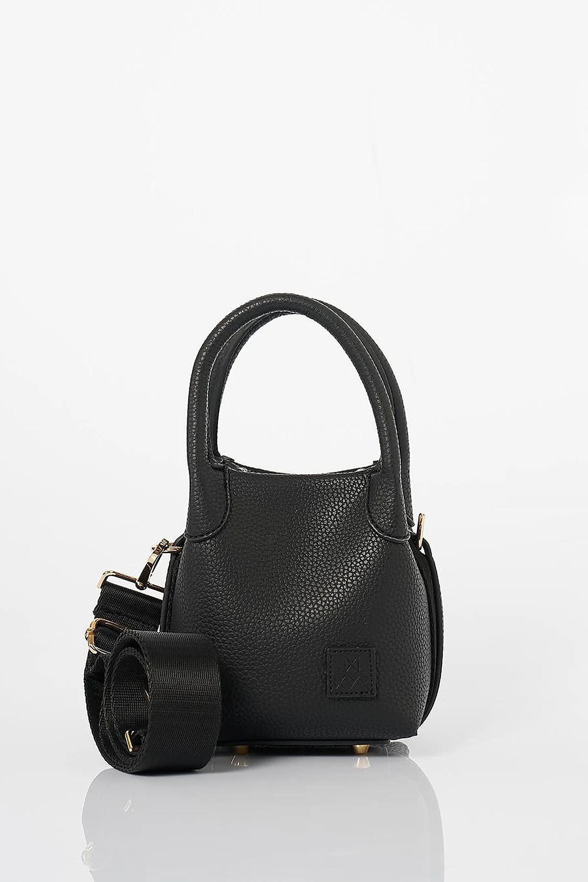 Puppy Faux Leather Shoulder Bag Black