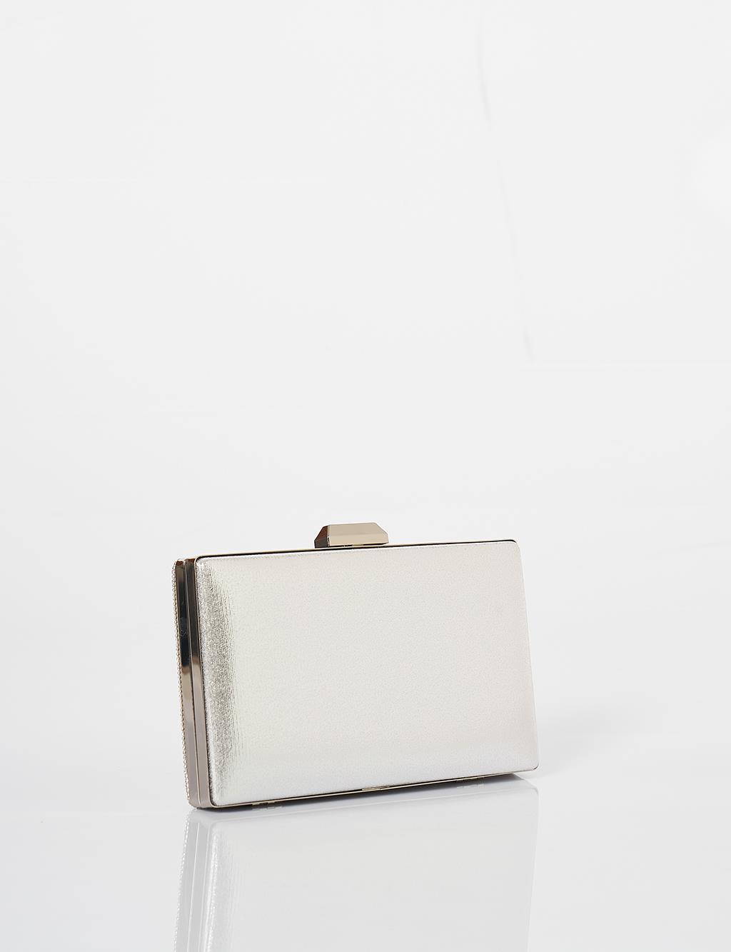 Double-Sided Clutch Bag in Silver