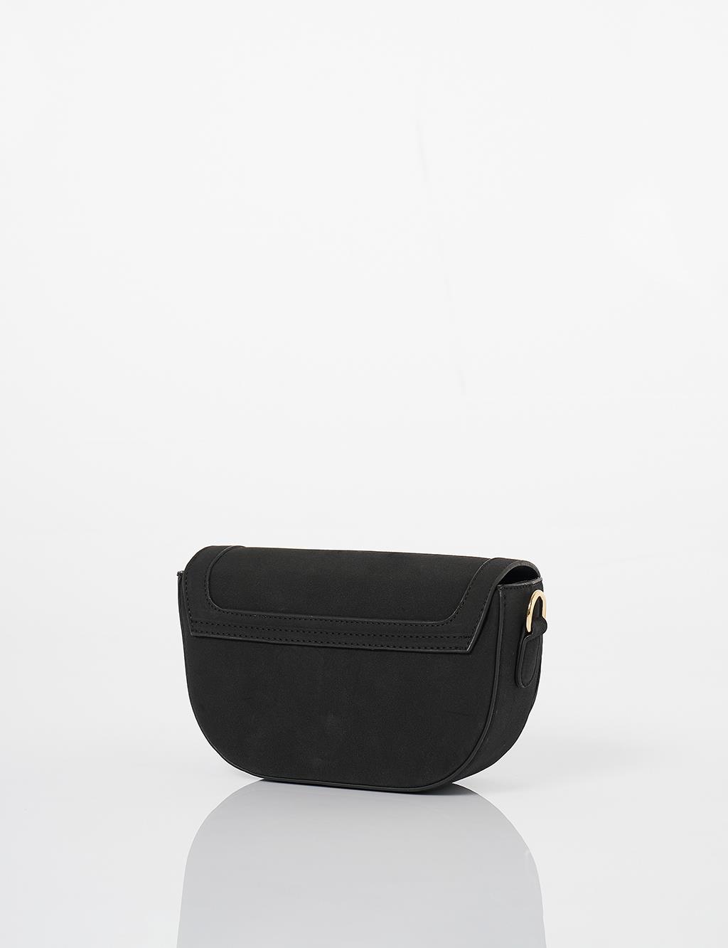 Covered Suede Bag Black