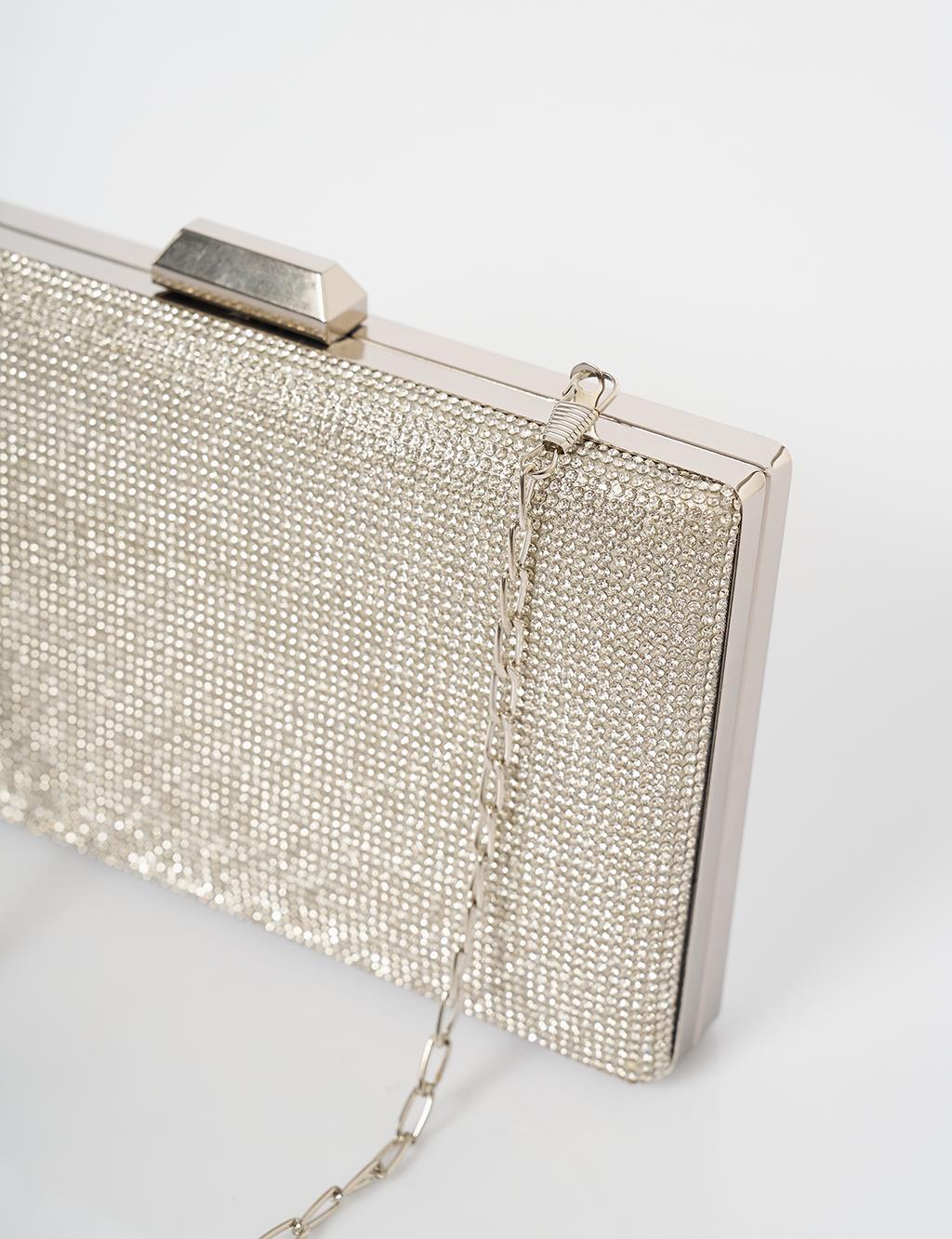 Double-Sided Clutch Bag in Silver