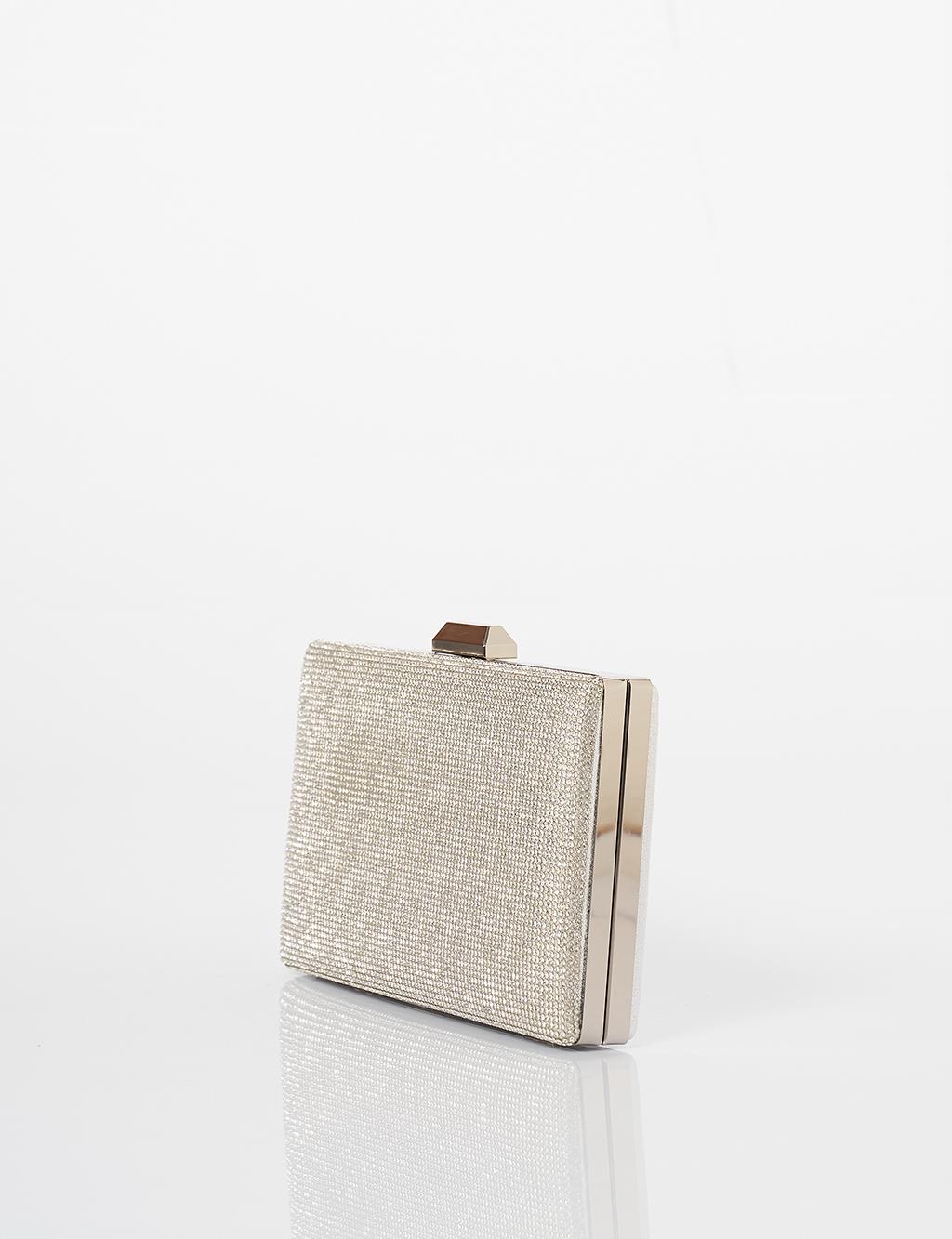 Double-Sided Clutch Bag in Silver