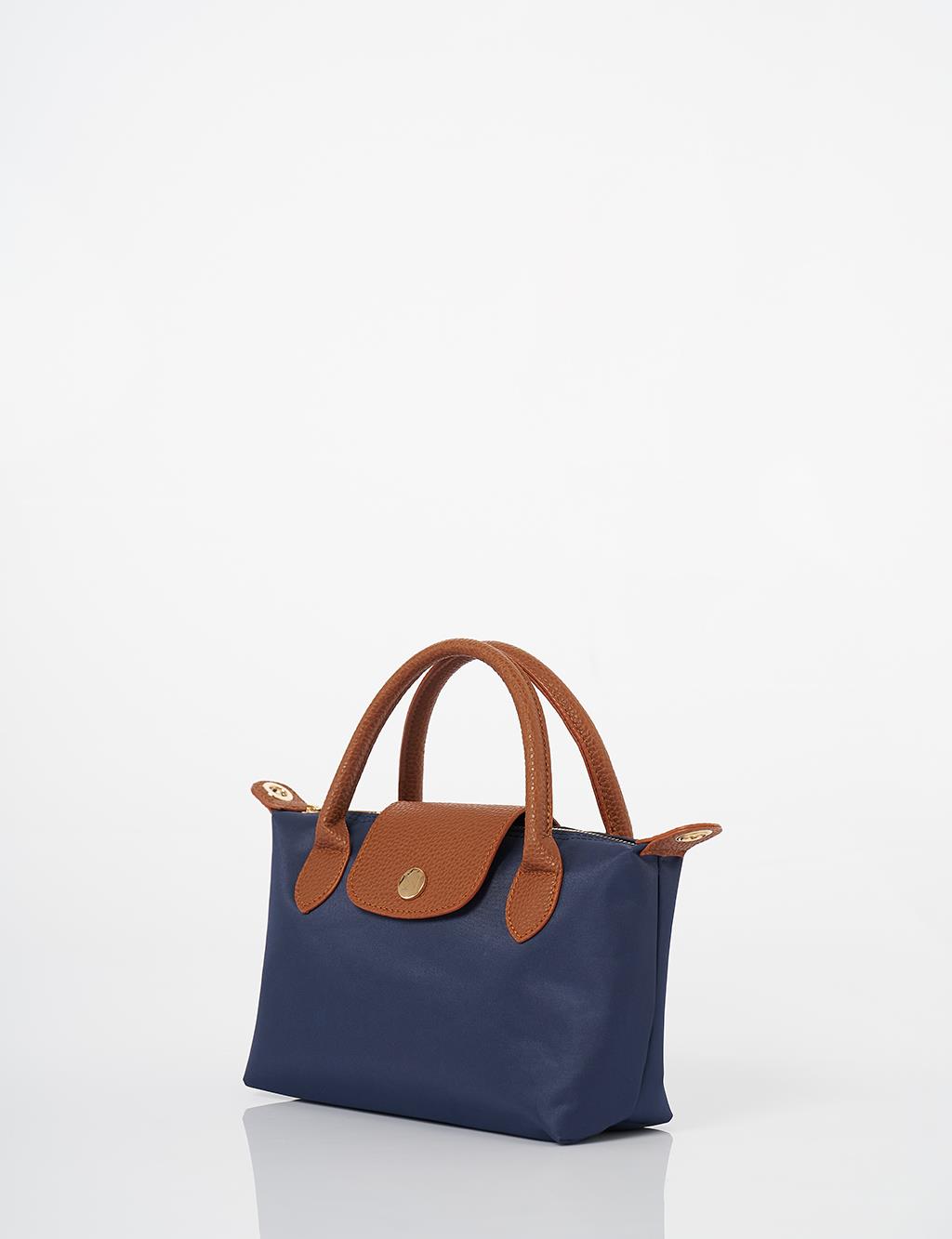 Large Fabric Shopper Bag Navy Blue