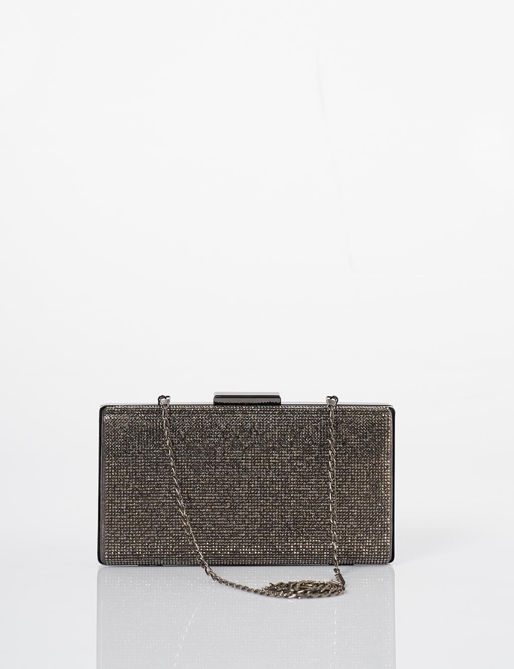  Chain-Strap Clutch Bag in Black